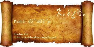Kuhl Ádám névjegykártya